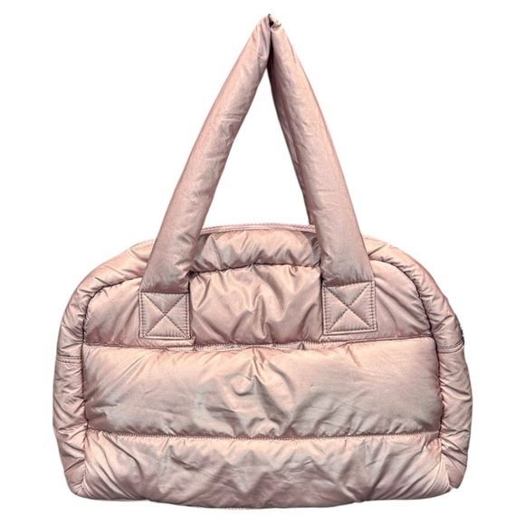 ZUDA Metallic Blush Pink Quilted Nylon Puffer Tote Bag - Picture 9 of 10